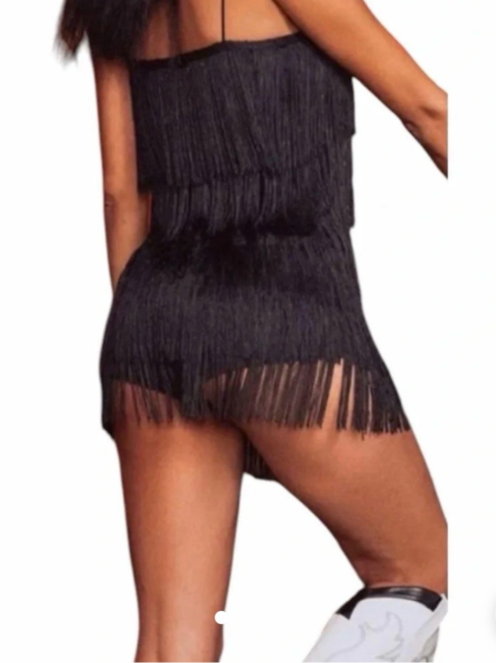12th Tribe Black Fringe Romper